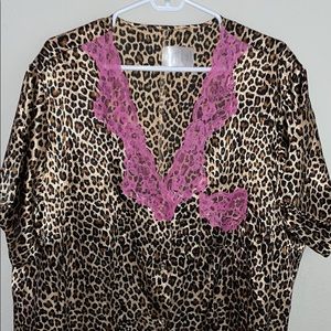 Button down cheetah nightgown